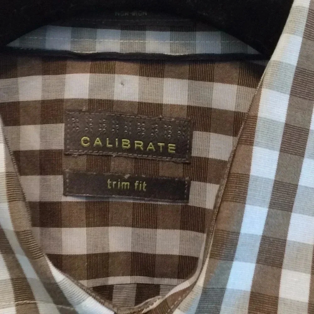 Calibrate Brown & Blue Trim Fit Dress Shirt - Picture 4 of 7